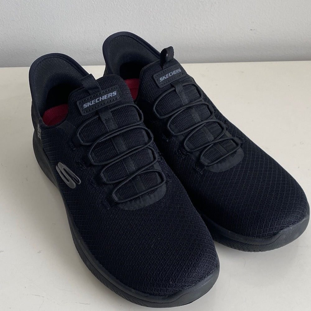 Skechers Black Mesh Slip-ins Work Sneakers size 10
